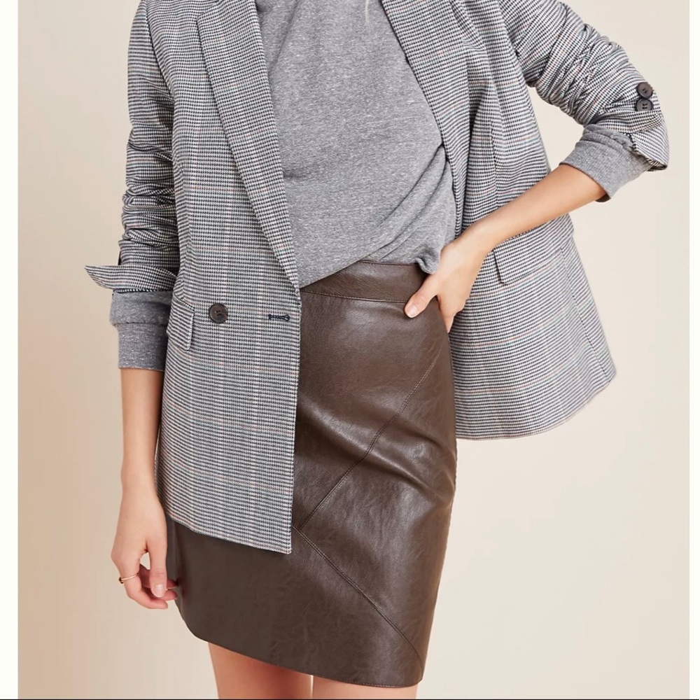 ANTHROPOLOGIE Hallie Faux Leather Mini Skirt - Picture 1 of 9